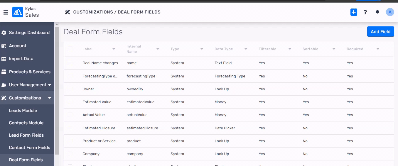 Custom Fields in CRM