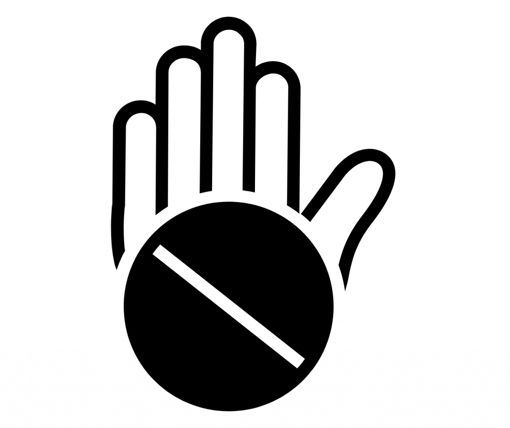 palm with a No sign
