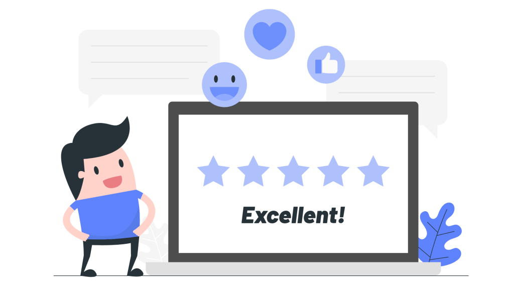 Customer review and rating illustration