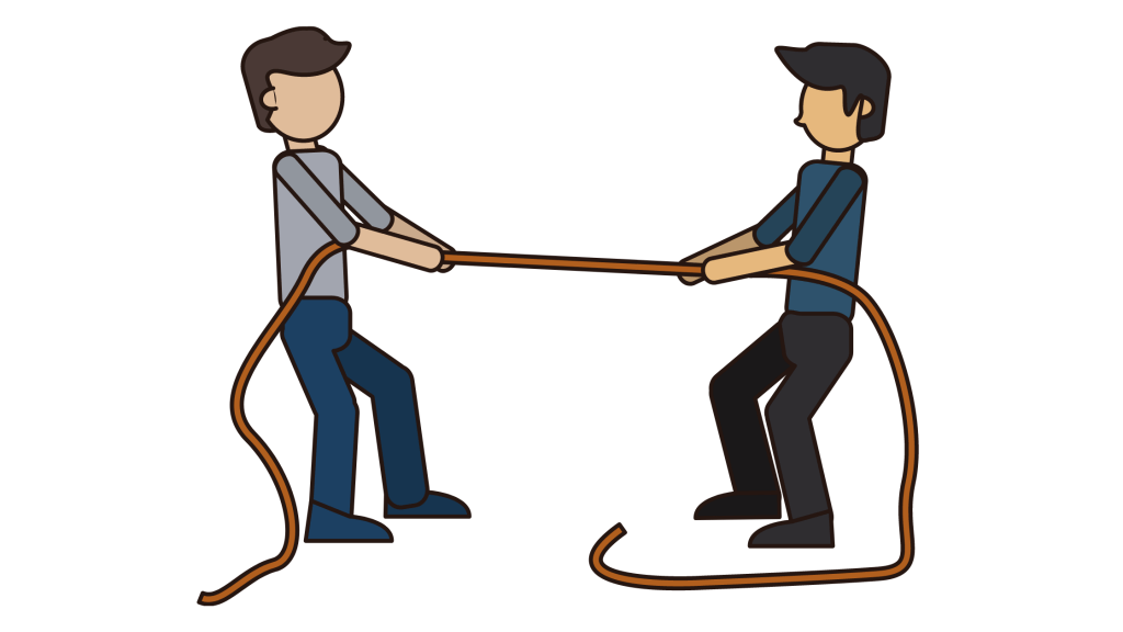 Men pulling rope icon