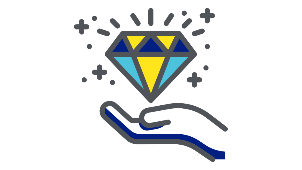 Hand with diamond