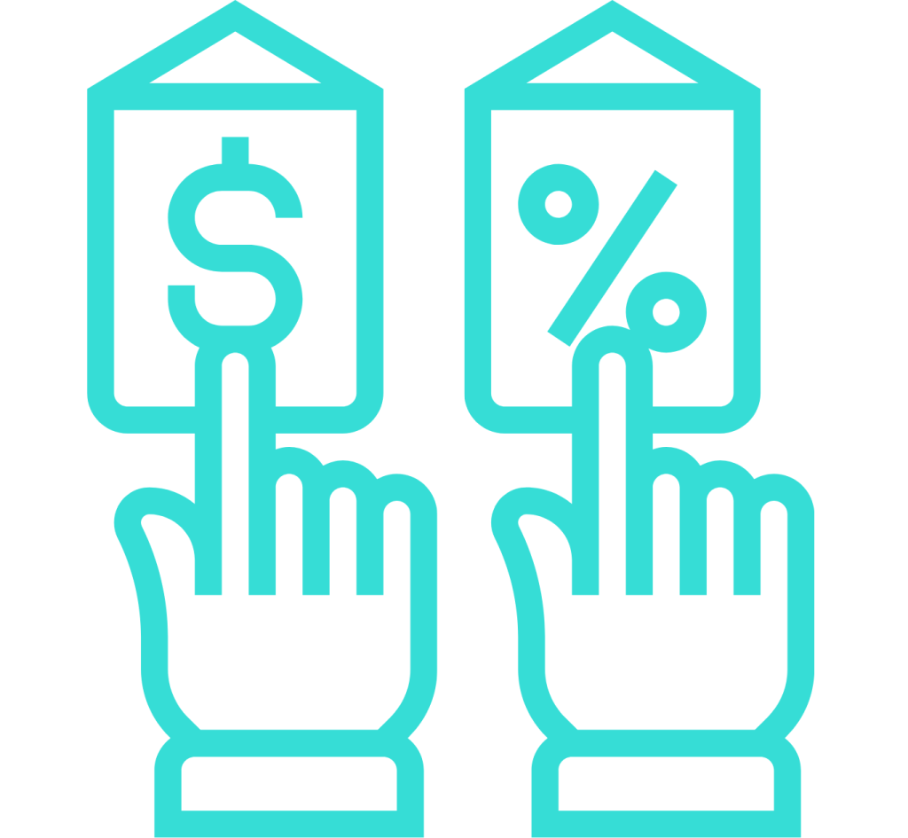 Pricing or discount illustration Choose between pricing or discount