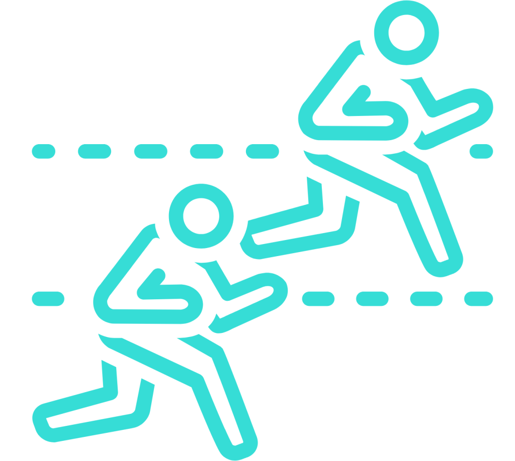 Competitive Prices Illustrations Two men competing to reach the destination first
