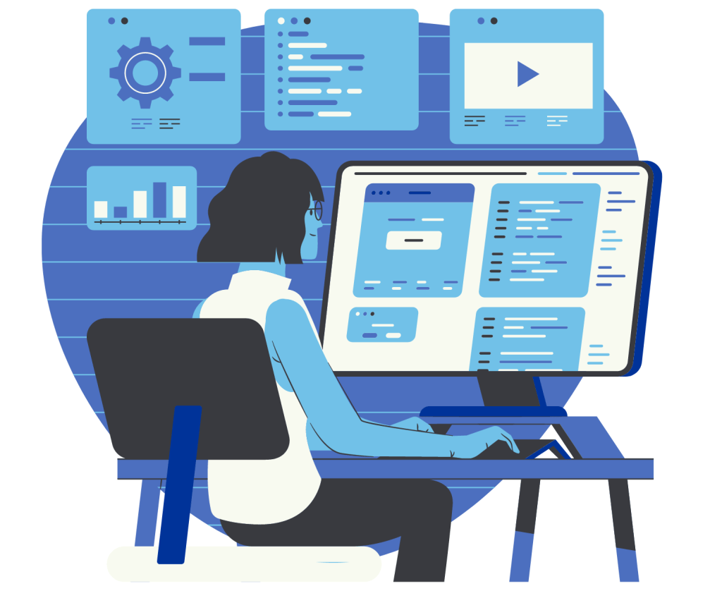 Sales strategy business person desktop analytics