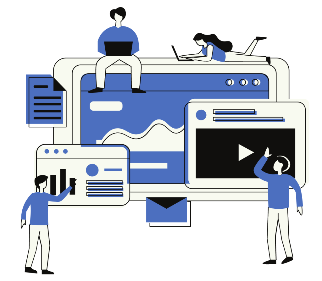 People doing sales illustration