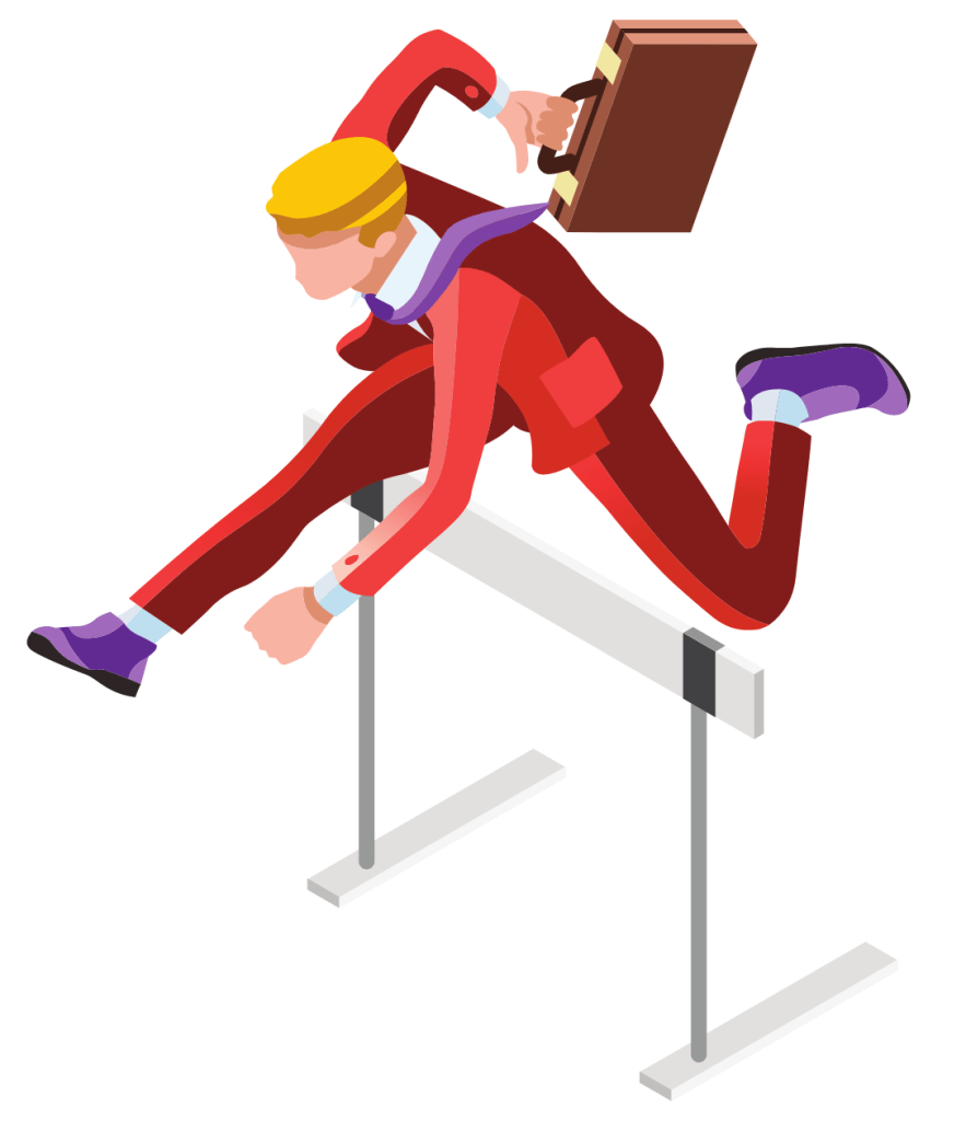 Man jumping over a challenge