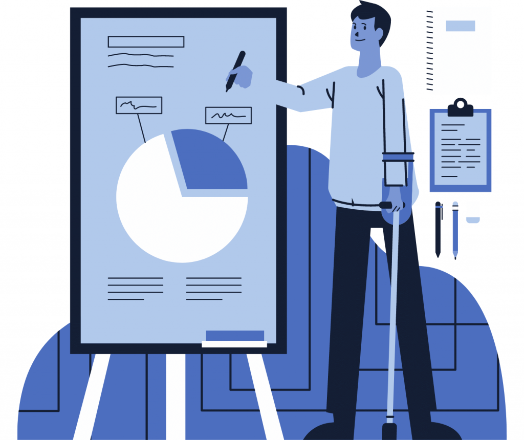 man with pie-chart