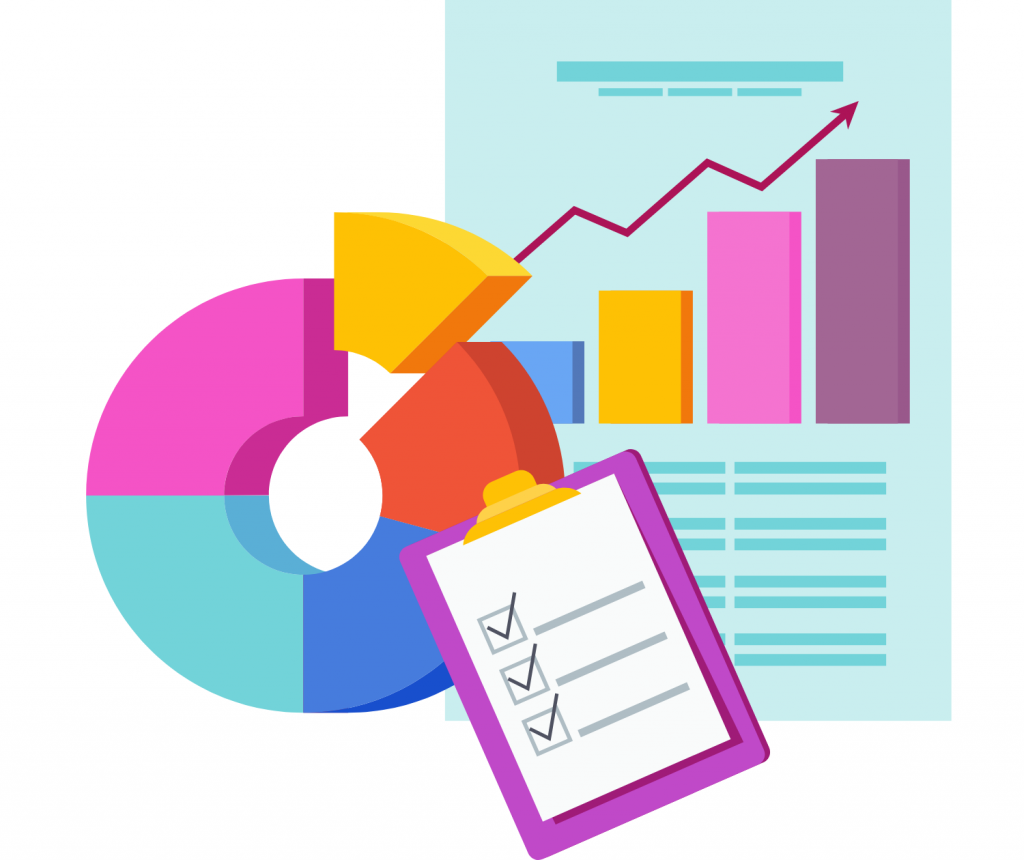 Increasing Marketing Share graphs and bar chart