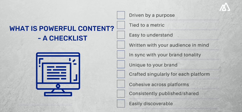 Infographic with powerful content checklist for every sales funnel stage 