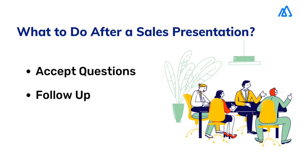 Infographic on what to do after a sales presentation