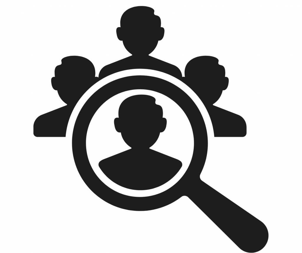magnifying glass with audience
