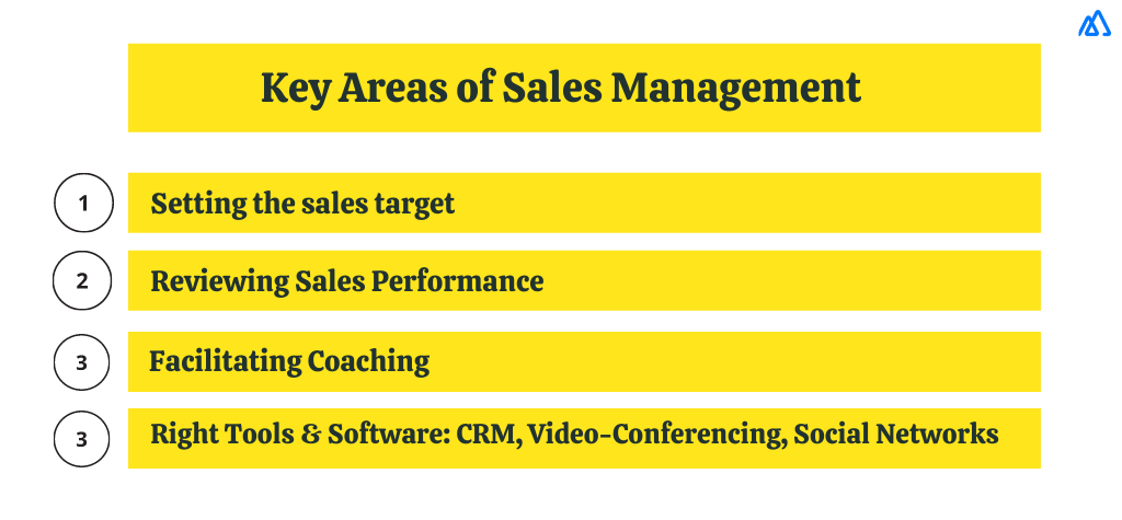Infographic on Key areas of sales management