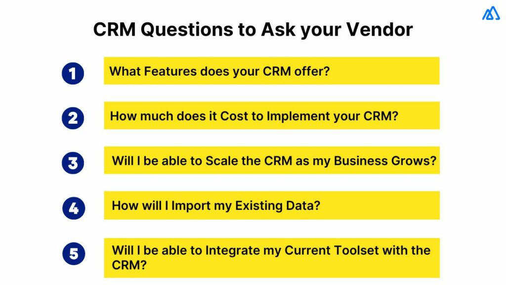 CRM Questions to Ask Your Vendor