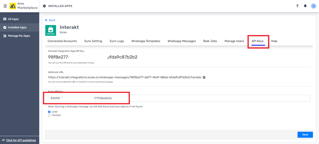 Enter Kylas API key:  
