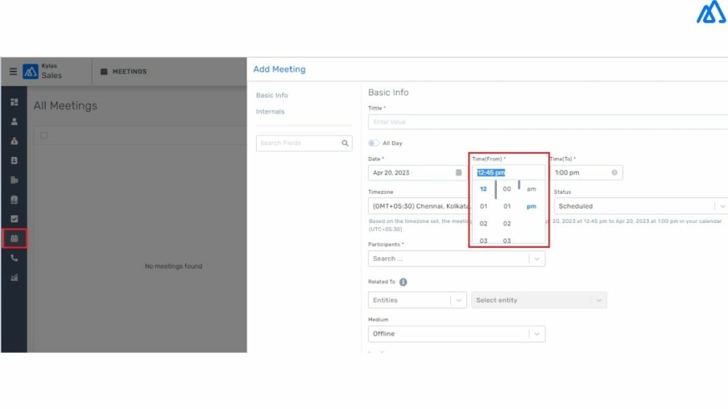 nter Custom Timing Interval on Meetings and Tasks