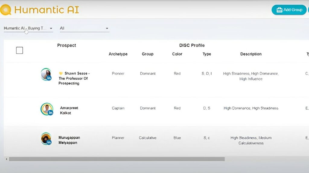 Humantic Dashboard