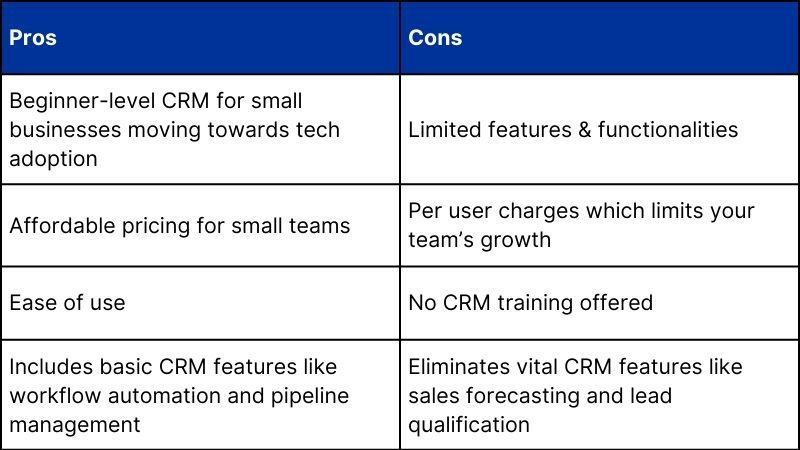 Bigin by Zoho Pros and Cons